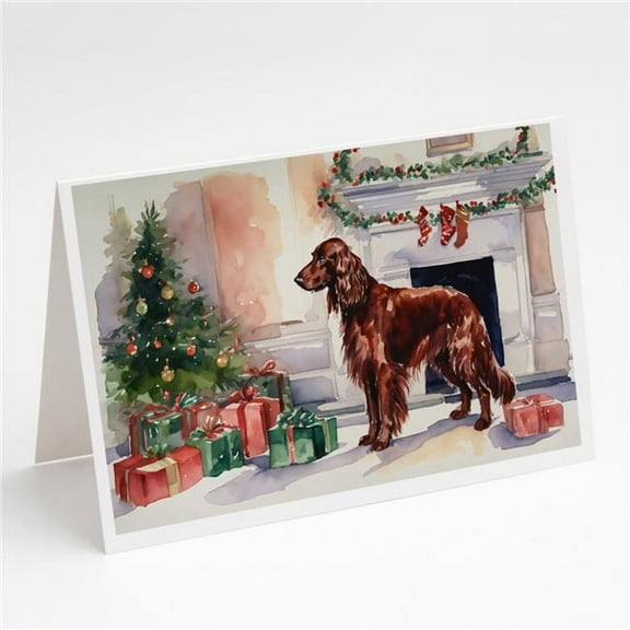 Irish Setter Christmas Greeting Cards and Envelopes Pack of 8 7 in x 5 in