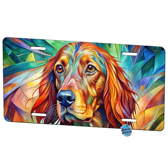 Irish Setter Dog Abstract Art Metal Novelty License Plate