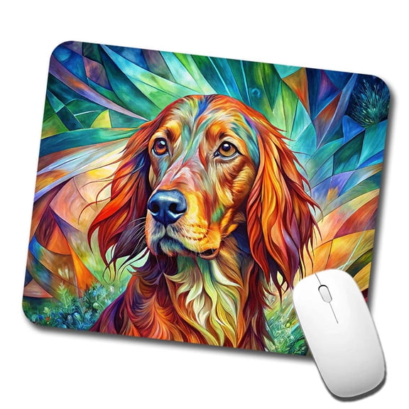 Irish Setter Dog Abstract Art Mouse Pad Low Profile Gaming Mat