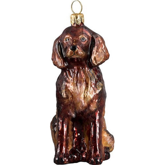 Irish Setter Dog Polish Glass Christmas Ornament Made in Poland Decoration