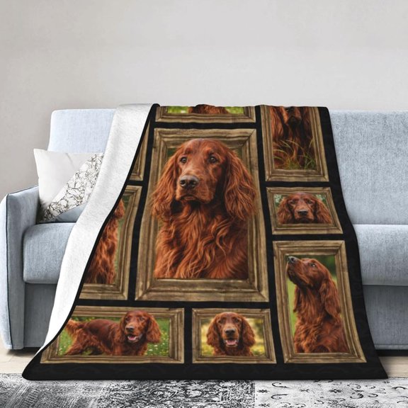 Irish Setter Dog Throw Blanket for Couch Sofa Bed