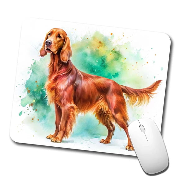 Irish Setter Dog Watercolor Style Mouse Pad Low Profile Gaming Mat