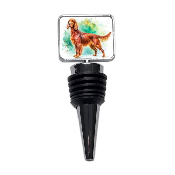 Irish Setter Dog Watercolor Style Wine Bottle Stopper Cap Plug