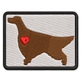 thumbnail image 1 of Irish Setter Dog with Heart Applique Multi-Color Embroidered Hook & Loop Patch - 2.5 Inch Small, 1 of 5