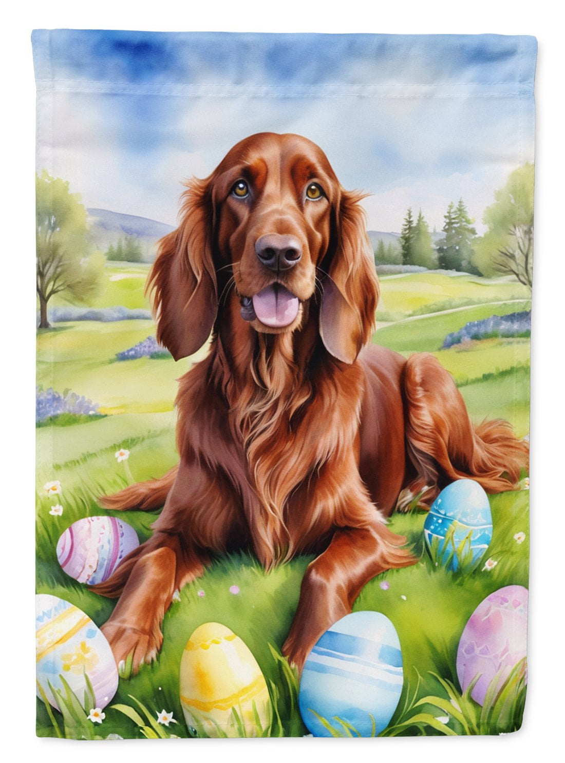 Irish Setter Easter Egg Hunt Garden Flag 11.25 in x 15.5 in