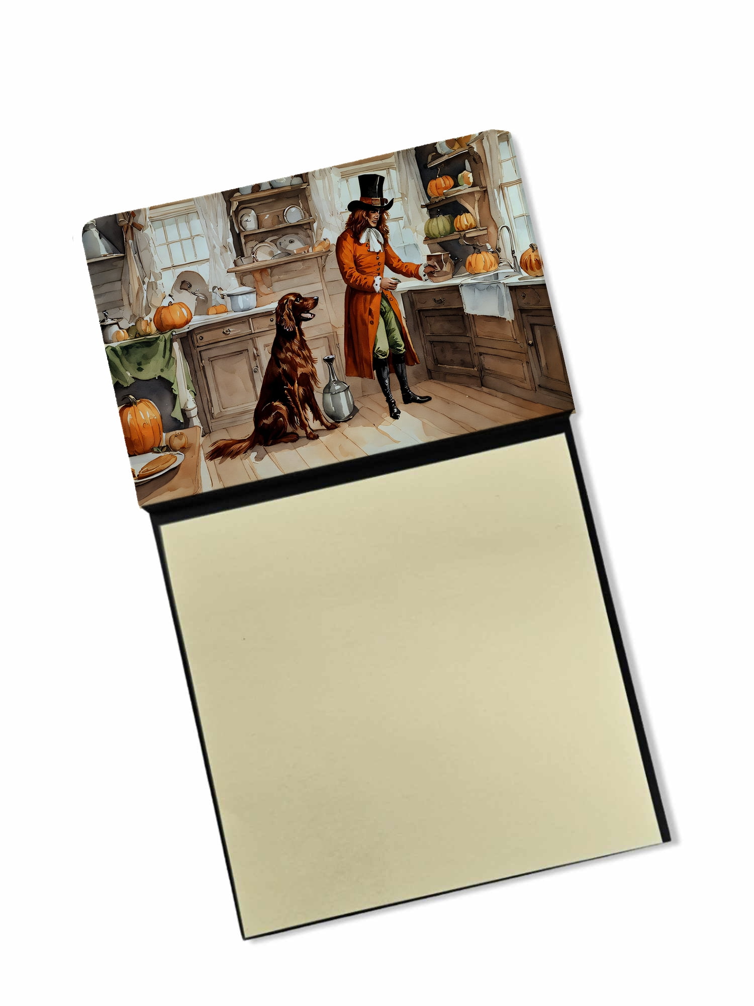 Irish Setter Fall Kitchen Pumpkins Sticky Note Holder 3.25 in x 5.25 in