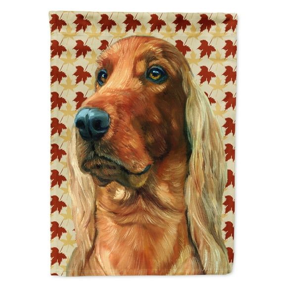 Irish Setter Fall Leaves Garden Flag