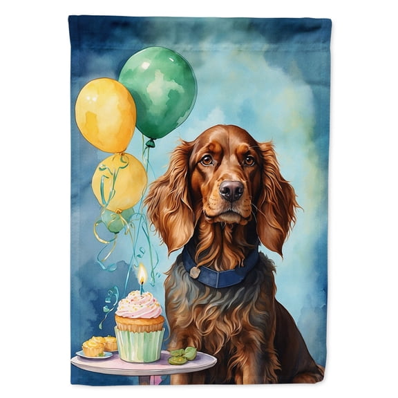 Irish Setter Happy Birthday House Flag