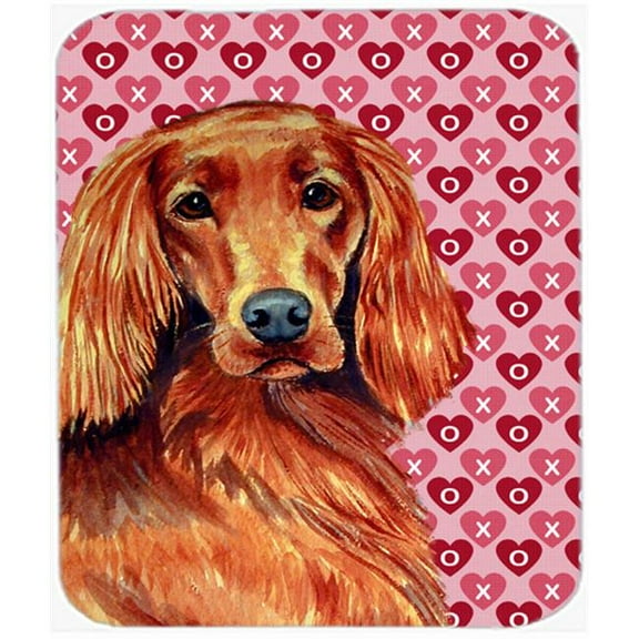 Irish Setter Hearts Love And Valentines Day Mouse Pad, Hot Pad or Trivet