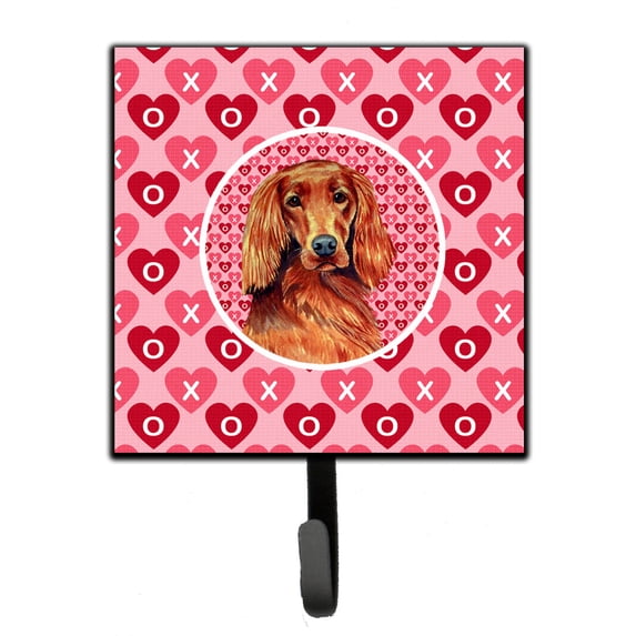 Irish Setter Hearts Love and Valentines Day Portrait Leash or Key Holder