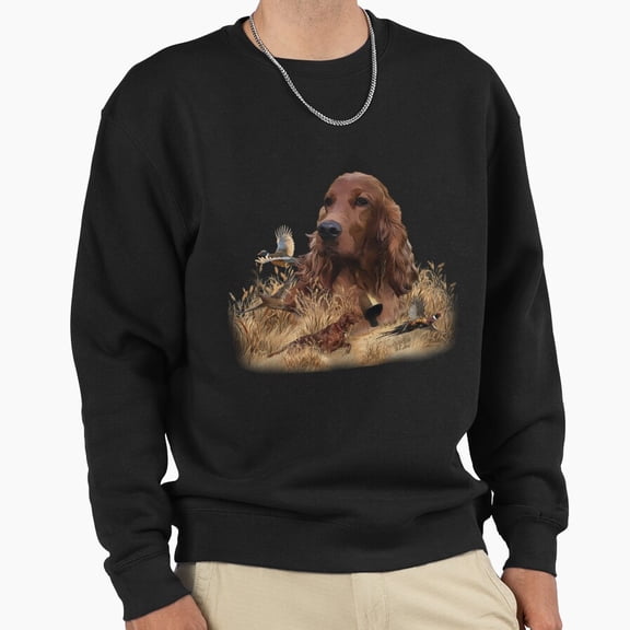Irish Setter Hunting Pheasant Dog Retro Aesthetic Graphic Vintage Unisex Sweatshirt G1154, Up to Size 5XL
