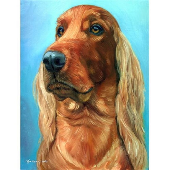 Irish Setter In Blue Flag Garden Size