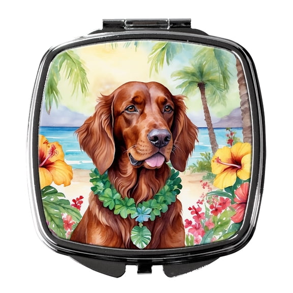 Irish Setter Luau Compact Mirror 2.75 in x 3 in