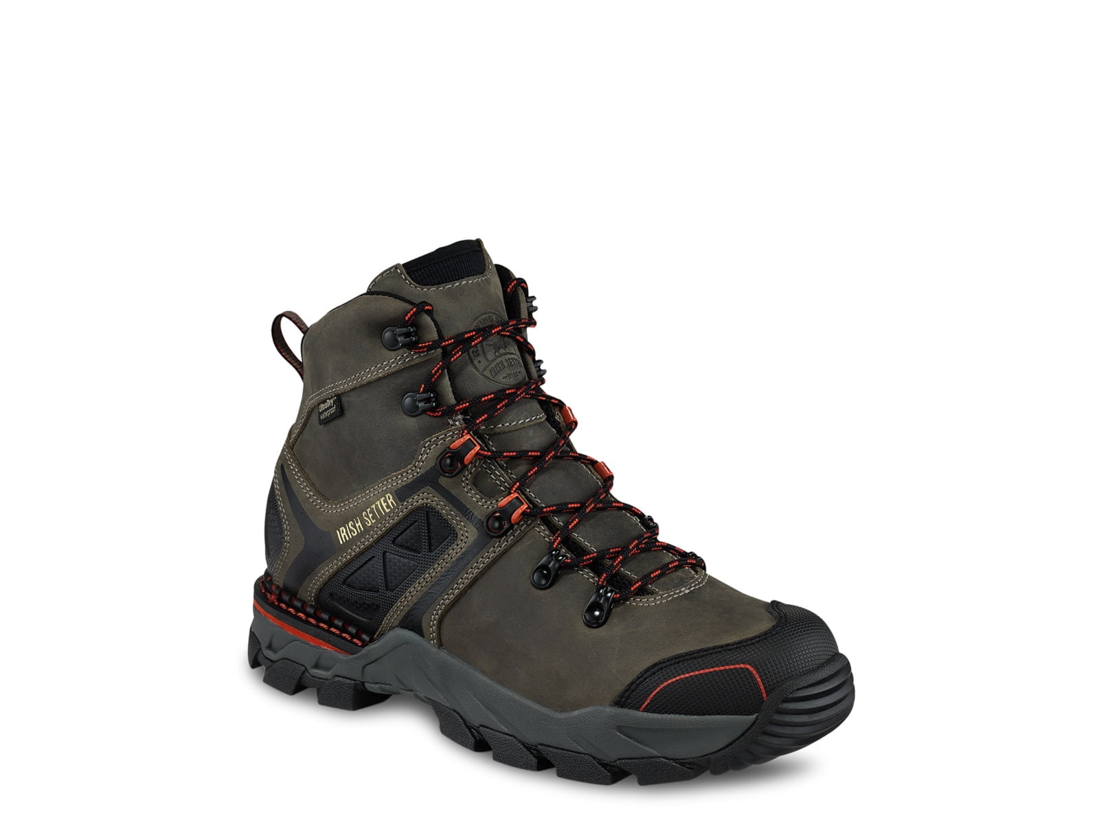 Irish Setter Mens Crosby 6in Waterproof Soft Toe Work Boots, Gray, 13D