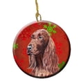 thumbnail image 1 of Irish Setter Red Snowflakes Holiday Ceramic Ornament, 2.81 Dia, 1 of 1