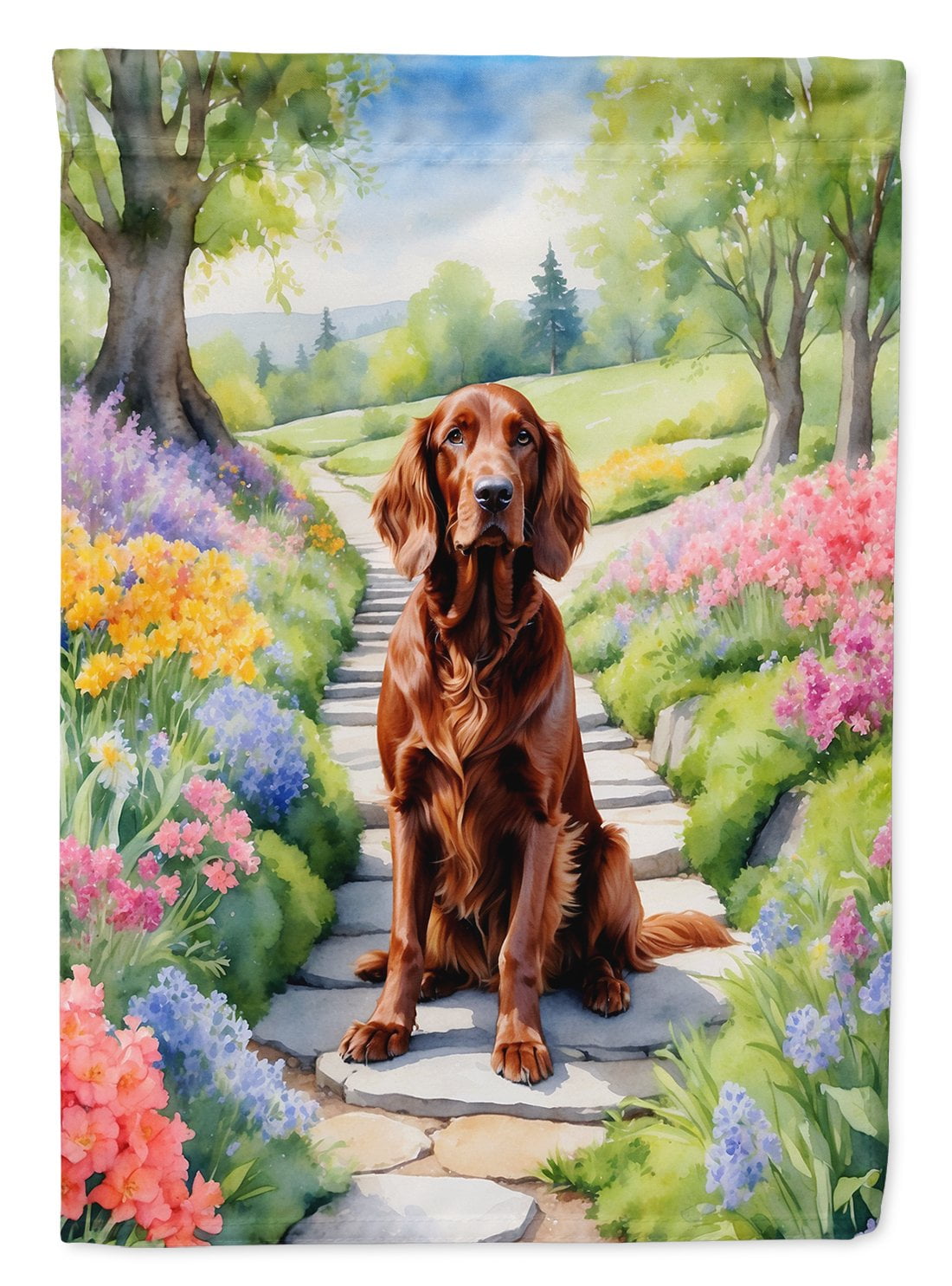 Irish Setter Spring Path Garden Flag 11.25 in x 15.5 in