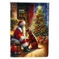 thumbnail image 1 of Irish Setter and Santa Claus Garden Flag 11.25 in x 15.5 in, 1 of 5
