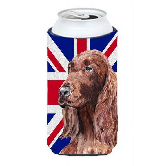 Irish Setter with English Union Jack British Flag Tall Boy Hugger