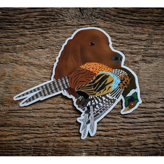 Irish Setter with Pheasant Sticker Decal