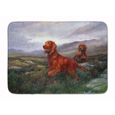 Irish Setters by Elizabeth Halstead Machine Washable Memory Foam Mat