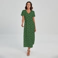 thumbnail image 1 of Irish Shamrock Pattern Printed Short Sleeve Maxi Dress, Irish St. Patrick'S Day Fashion Summer Maxi Dress For Women, 1 of 4