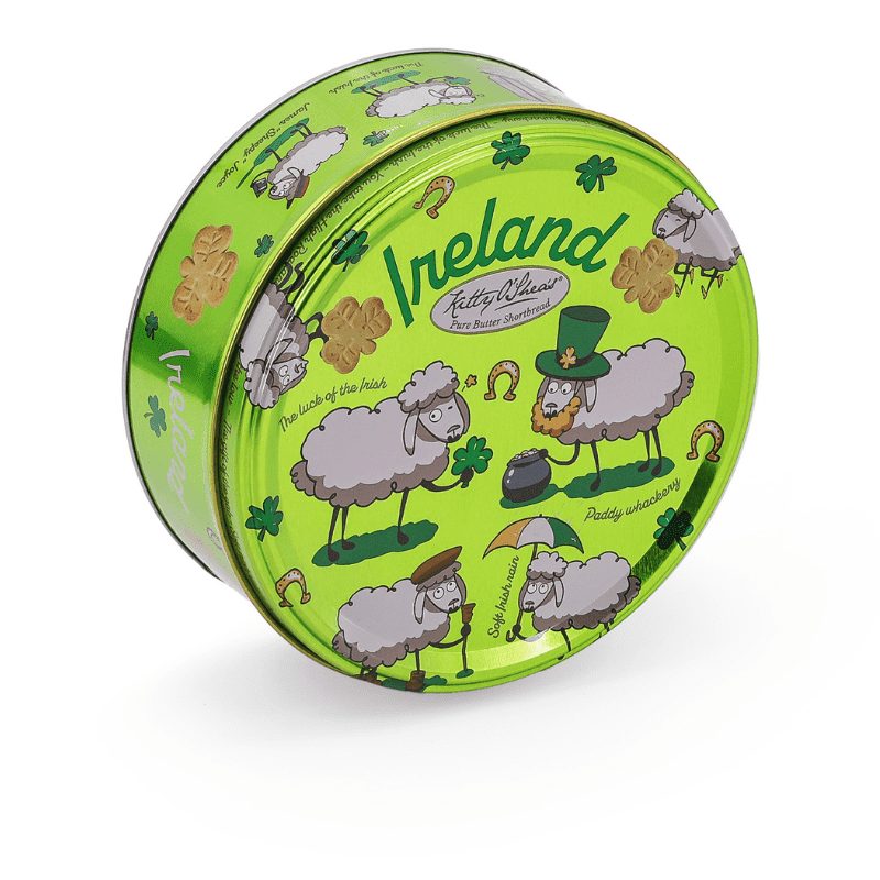Irish Shamrock Shortbread Cookies – Collectible Tin of Butter Biscuits – Traditional Irish Gift (5.3oz) - Irish Sheep