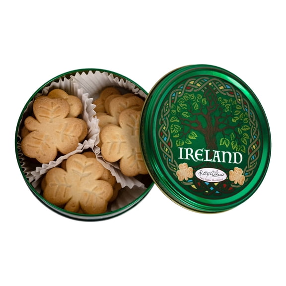 Irish Shamrock Shortbread Cookies Collectible Tin of Butter Biscuits Traditional Irish Gift (5.3oz) - Tree of Life