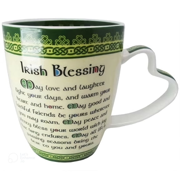 Irish Shamrock Spiral Blessing Mug