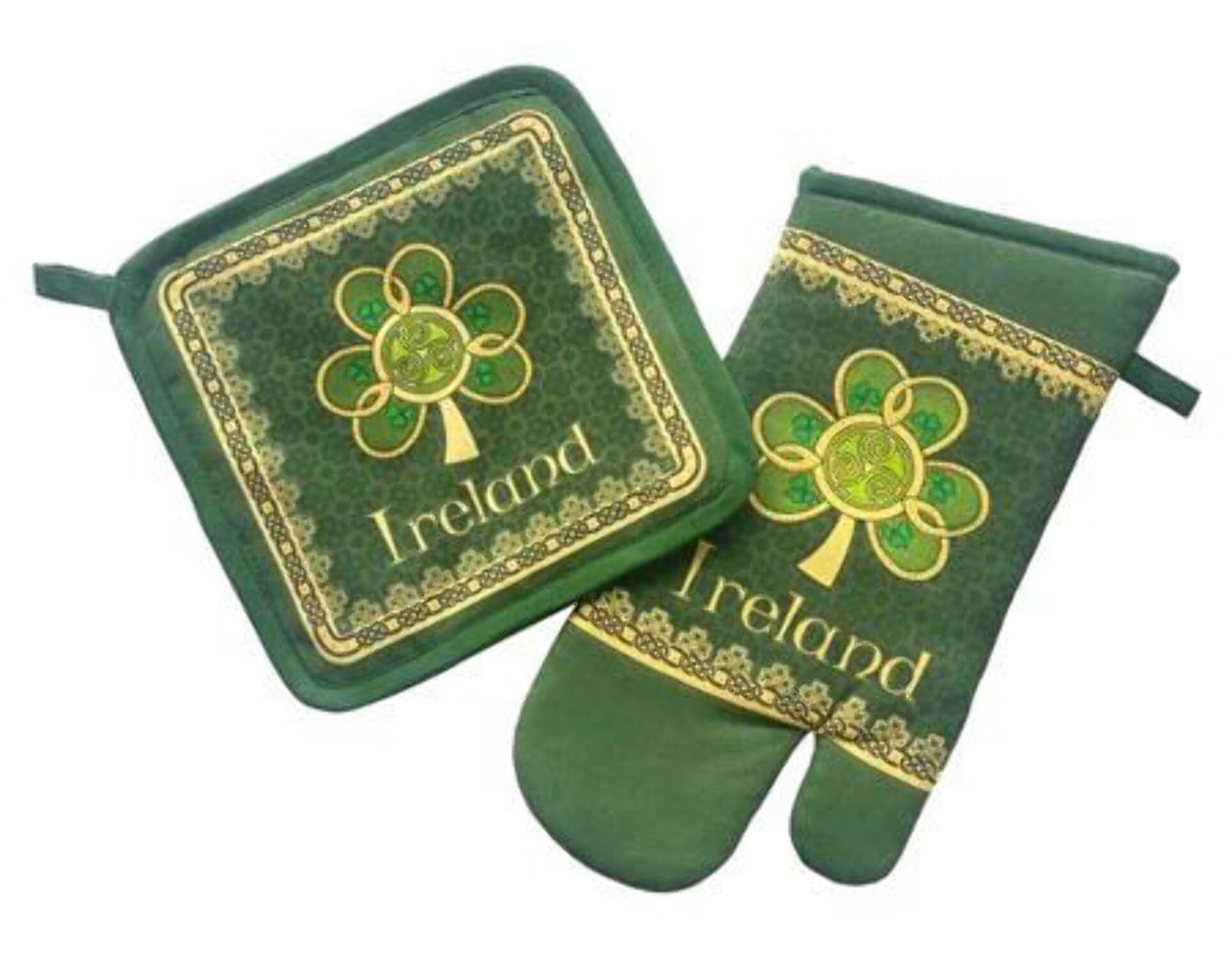 Irish Shamrock Spiral Oven Mitt  Pot Holder