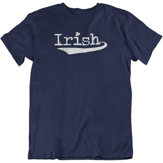 Irish Shamrock St. Patrick's Day T-Shirt Stuff Gift for Men & Women (Distressed) Navy
