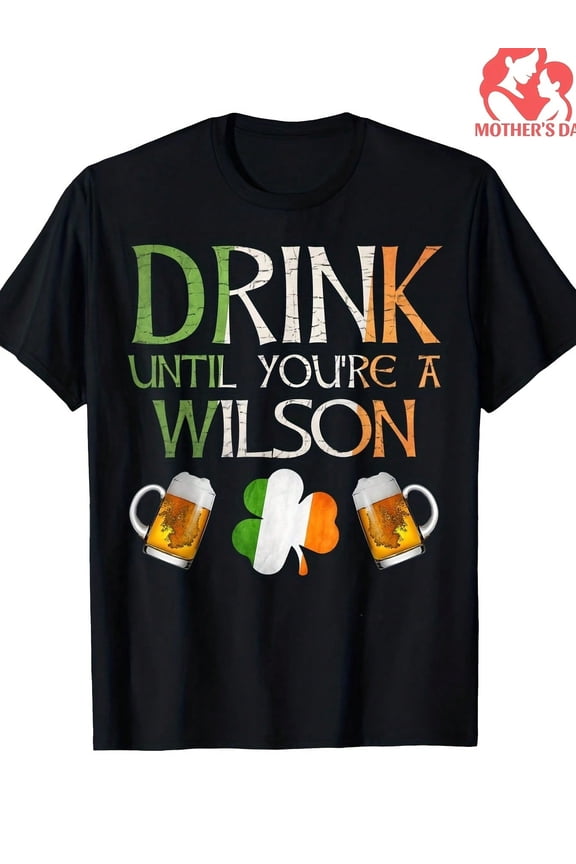 Irish Shamrock St Patrick's Day Wilson Family Name Gift Men Women Short Sleeve Tee