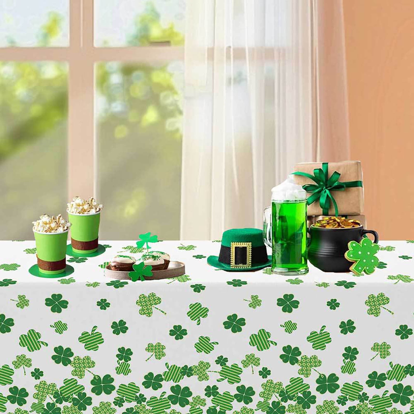 Irish Shamrock Table Flag, Saint Patrick's Day Disposable Tablecover ...