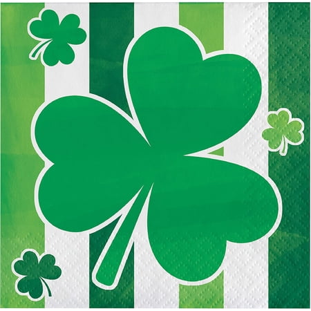 Irish Shamrocks St. Patrick's Day Party Beverage Napkins CLOVER