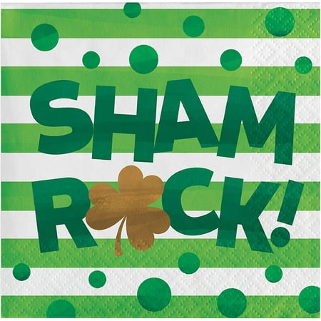 Irish Shamrocks St. Patrick's Day Party Beverage Napkins SHAM-ROCK