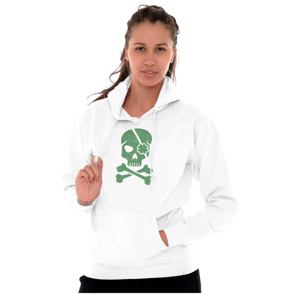 Irish Skull Crossbones St Pattys Day Hoodie Sweatshirt Women Men Brisco Brands L