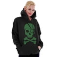 thumbnail image 1 of Irish Skull Crossbones St Pattys Day Hoodie Sweatshirt Women Men Brisco Brands M, 1 of 6