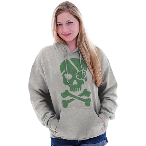 Irish Skull Crossbones St Pattys Day Hoodie Sweatshirt Women Men Brisco Brands X