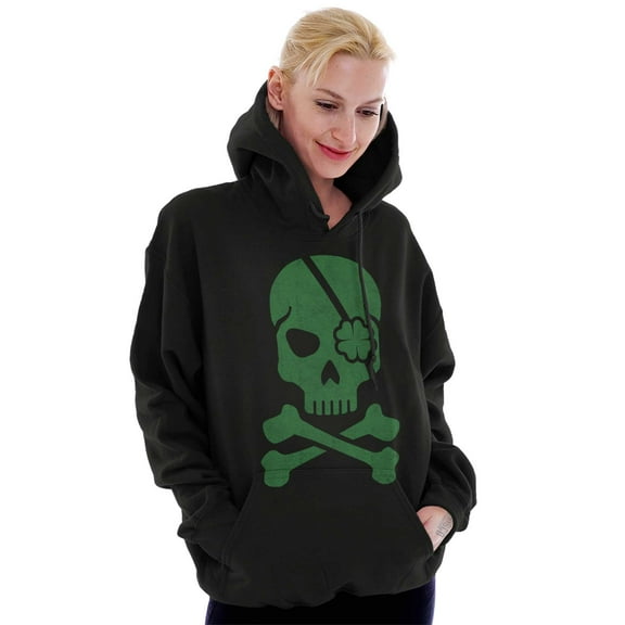 Irish Skull Crossbones St Pattys Day Hoodie Sweatshirt Women Men Brisco Brands X
