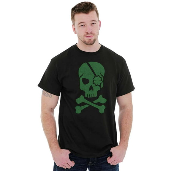 Irish Skull Crossbones St Pattys Day Plus Size Crewneck Graphic Tee Shirt Brisco Brands 3X