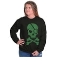 thumbnail image 1 of Irish Skull Crossbones St Pattys Day Sweatshirt for Men or Women Brisco Brands M, 1 of 6
