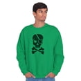 thumbnail image 1 of Irish Skull Crossbones St Pattys Day Unisex Plus Fleece Graphic Sweatshirt Brisco Brands 3X, 1 of 2