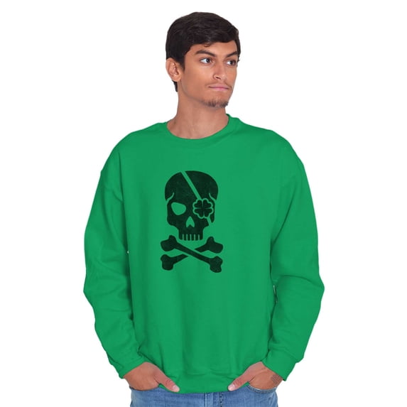 Irish Skull Crossbones St Pattys Day Unisex Plus Fleece Graphic Sweatshirt Brisco Brands 3X