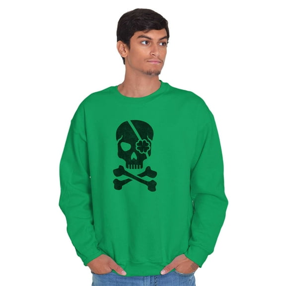 Irish Skull Crossbones St Pattys Day Unisex Plus Fleece Graphic Sweatshirt Brisco Brands 3X
