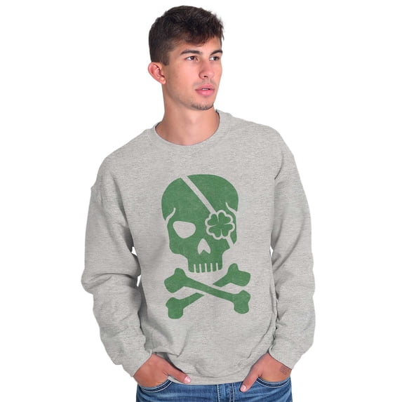 Irish Skull Crossbones St Pattys Day Unisex Plus Fleece Graphic Sweatshirt Brisco Brands 5X