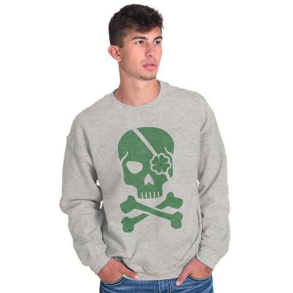 Irish Skull Crossbones St Pattys Day Unisex Plus Fleece Graphic Sweatshirt Brisco Brands 2X