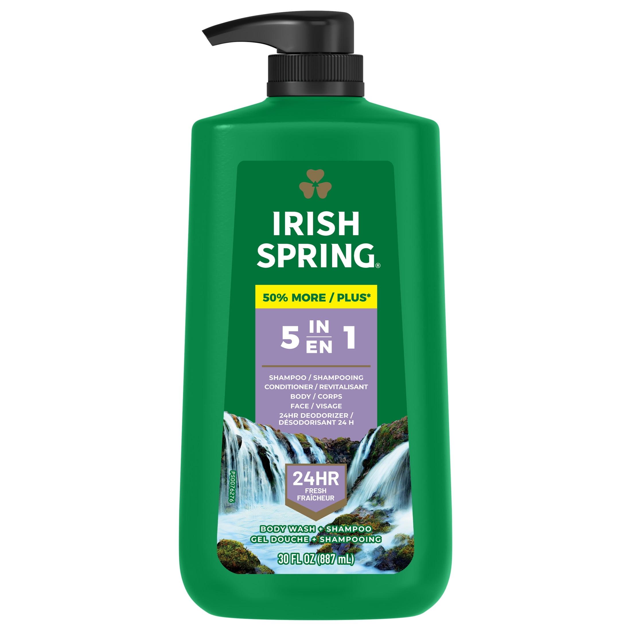 Irish Spring 5 in 1 Body Wash for Men, Men's Body Wash, All Skin Types, 30 fl oz Bottle