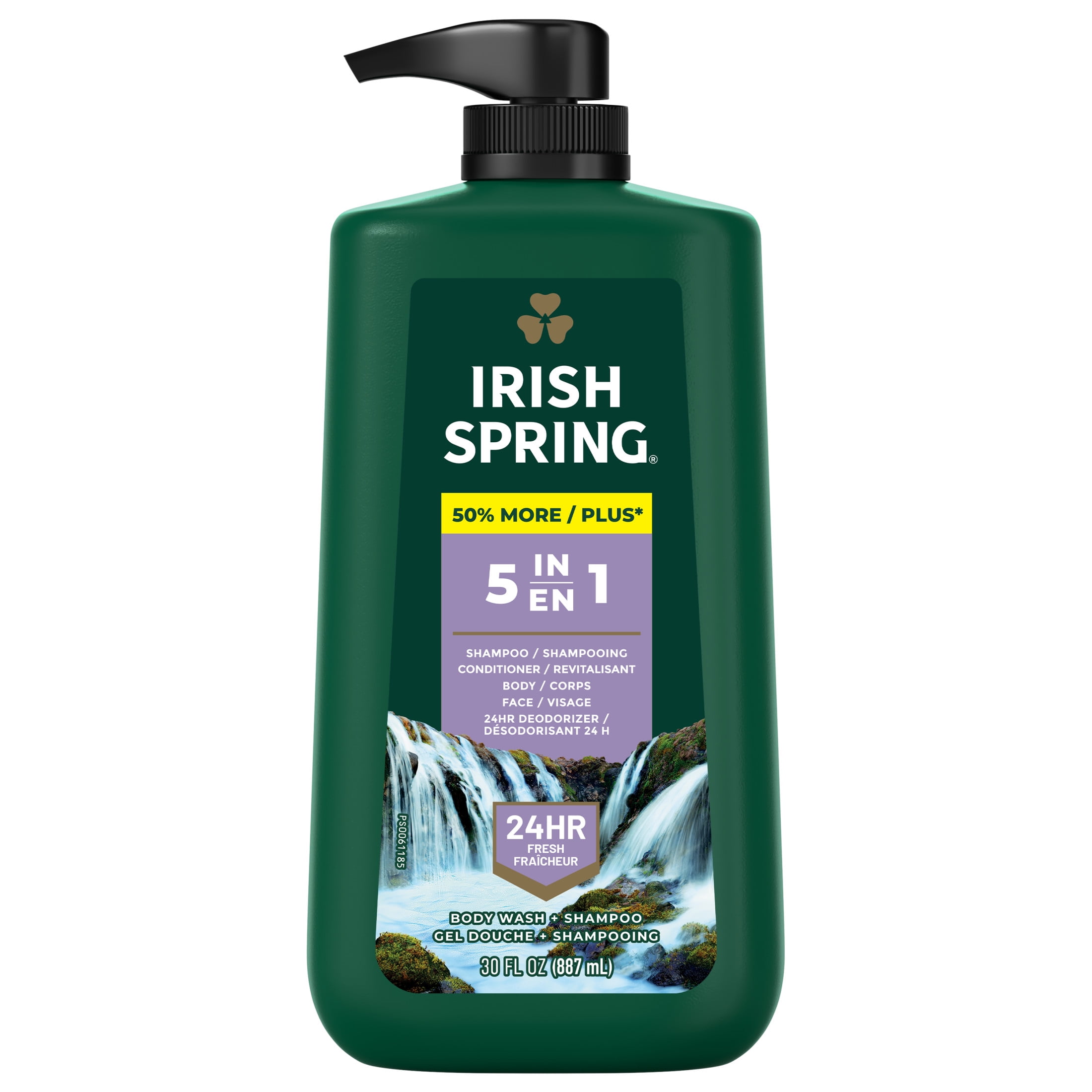 Irish Spring 5 in 1 Men s Body Wash Pump Retains Moisture Fresh Smell Biodegradable 30 Oz