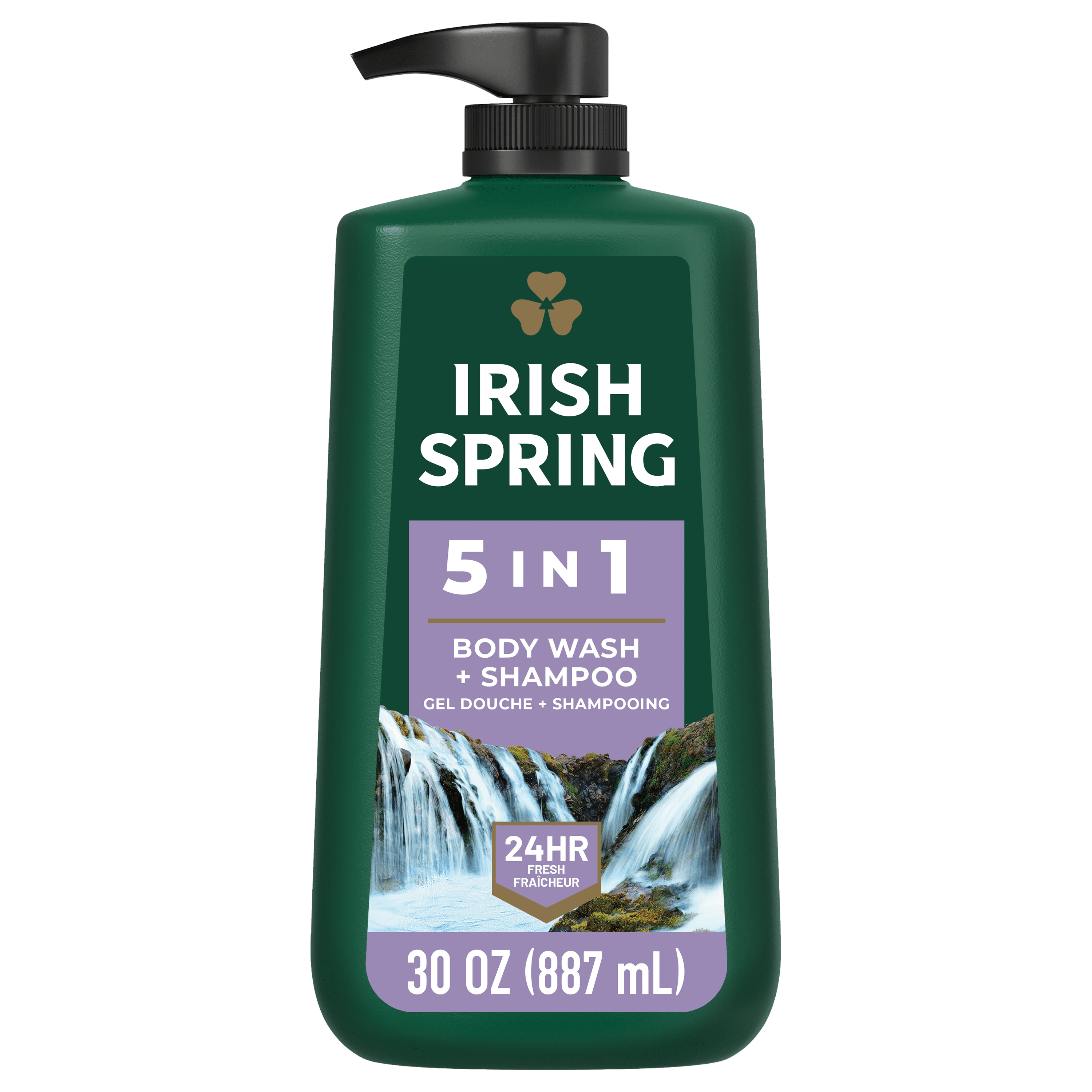 Irish Spring 5 in 1 Mens Body Wash Pump, Body Wash for Men, 30 oz Pump