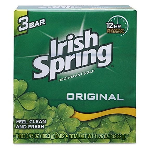 Irish Spring Aloe Bar Deodorant Soap, Feeling Clean & Fresh, 3 ct, 12-Pack