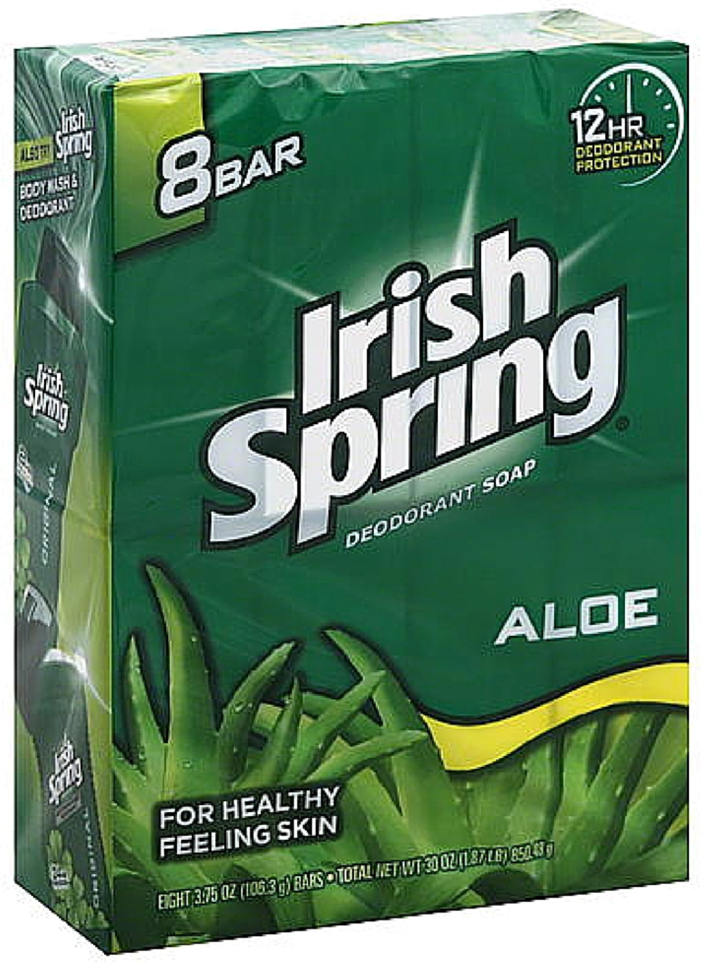 Irish Spring Aloe Deodorant Bar Soap, 3.75 oz bars, 8 ea
